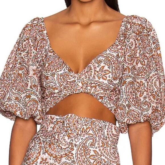 Minkpink Jedda Crop Blouse in Paisley Sz XL NWT - Picture 1 of 13